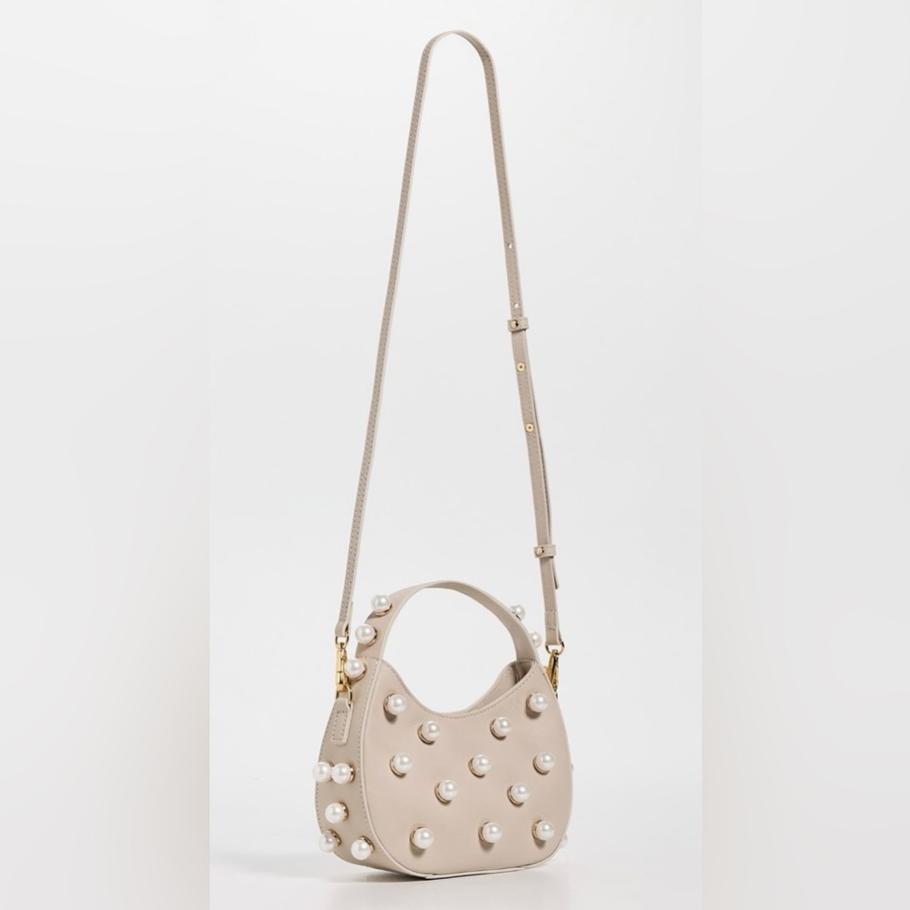 BTB Los Angeles Cora Mini Bag in Bone Leather with Imitation Pearls. Brand new! - Picture 3 of 9